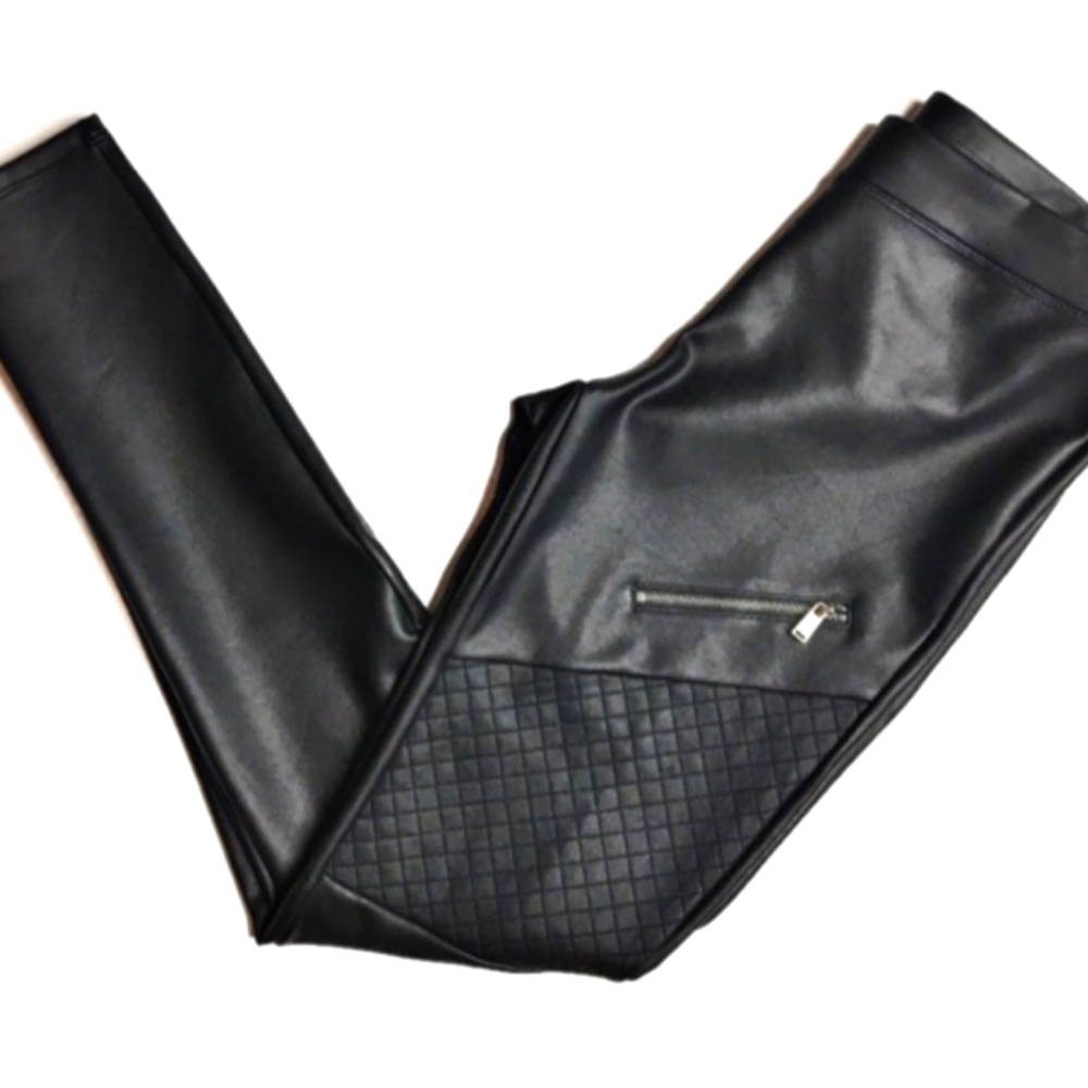 Express Black Faux Leather Moto Style Leggings, size XS